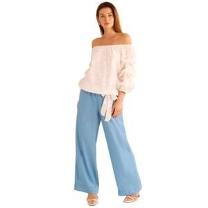 Vince Camuto Women's Drawstring Ligh Weight Wide-Leg Pants